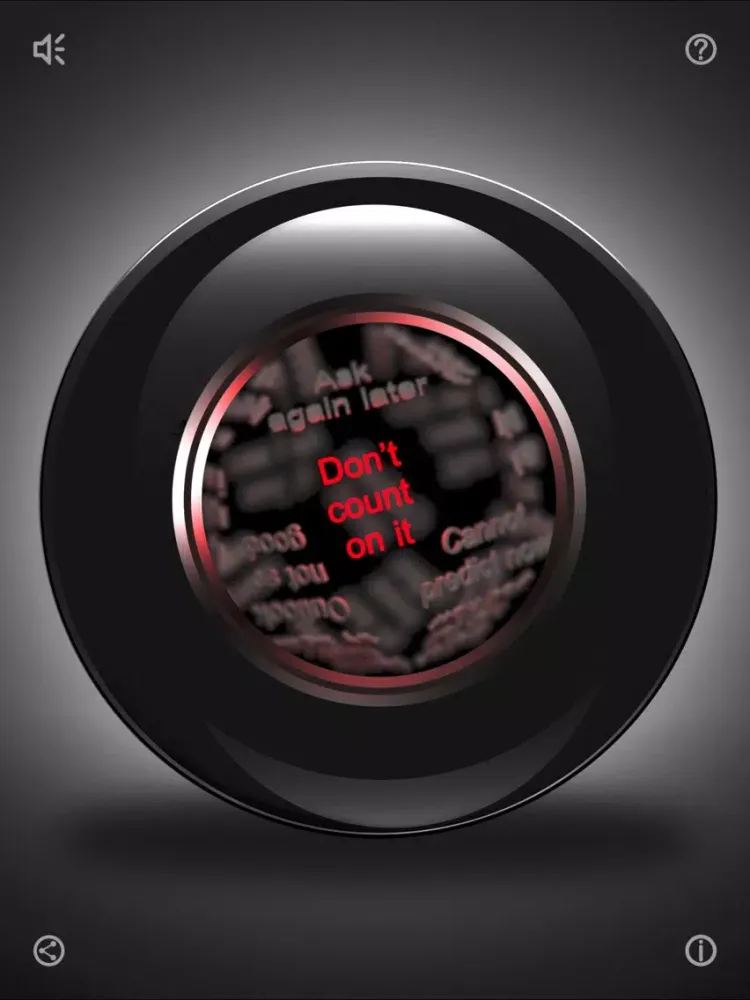 Tangkapan skrin mystic magic 8 ball crystal iPad 