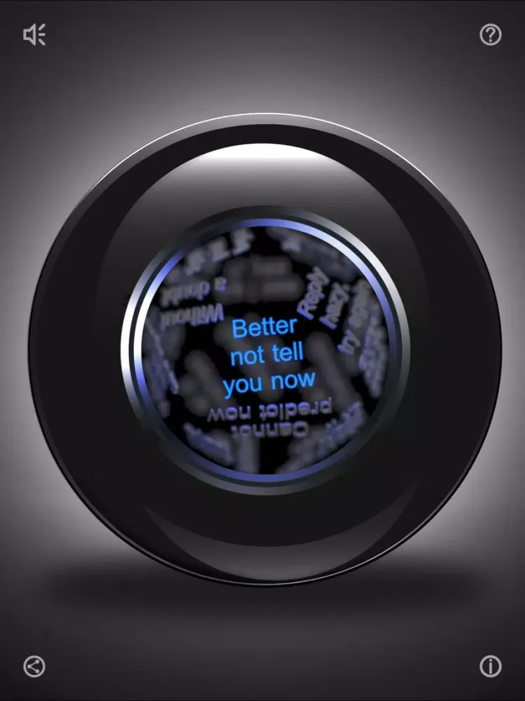 Tangkapan skrin mystic magic 8 ball crystal iPad 