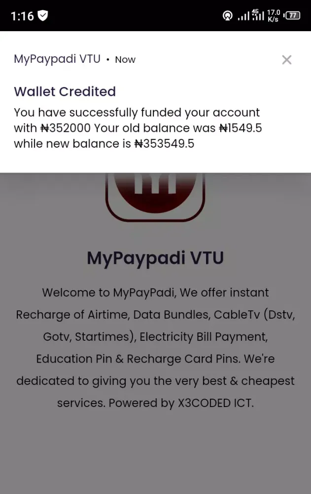 تصاویر MyPaypadi VTU