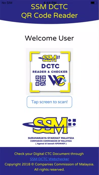 Tangkapan layar SSM DCTC QR READER