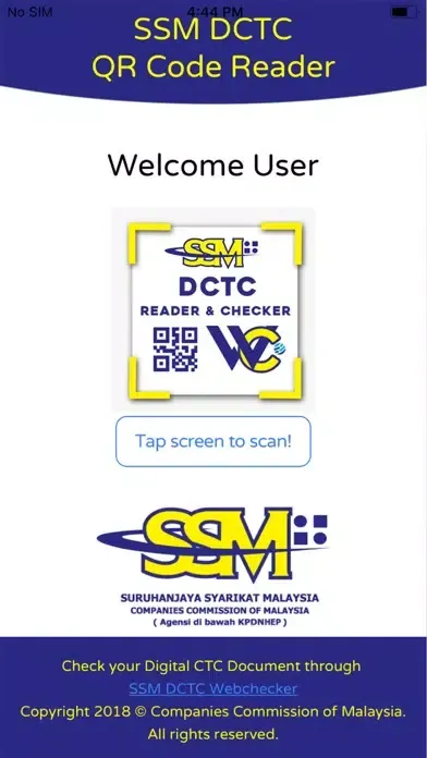 Tangkapan layar SSM DCTC QR READER