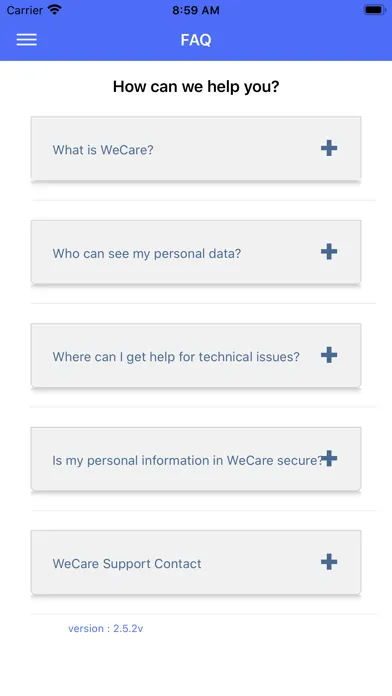 UNIMAS WeCare スクリーンショット