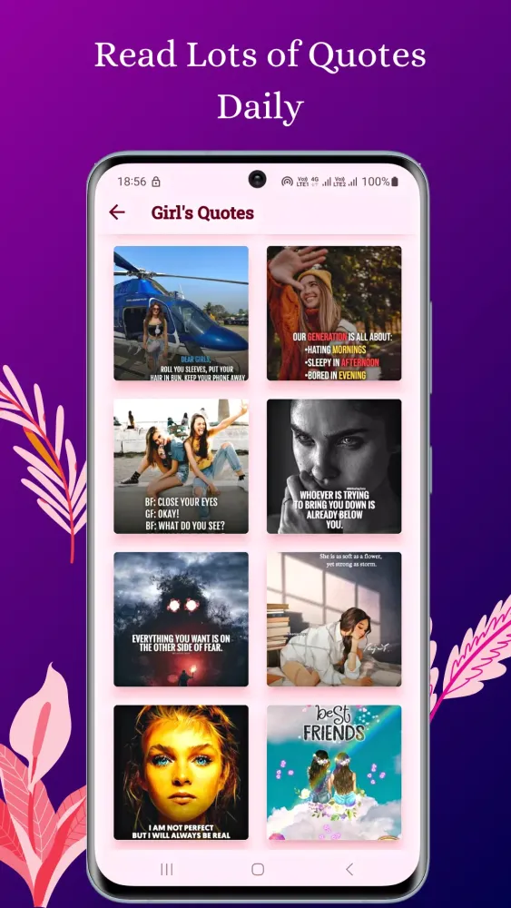 Capturas de tela do Girl Quotes