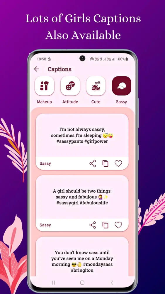 Capturas de tela do Girl Quotes
