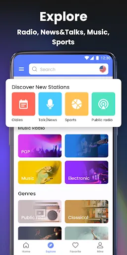 ภาพหน้าจอของ My Radio, FM Radio Stations