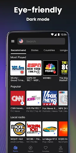 ภาพหน้าจอของ My Radio, FM Radio Stations