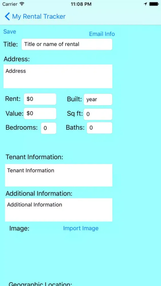 Tangkapan skrin My Rental Tracker