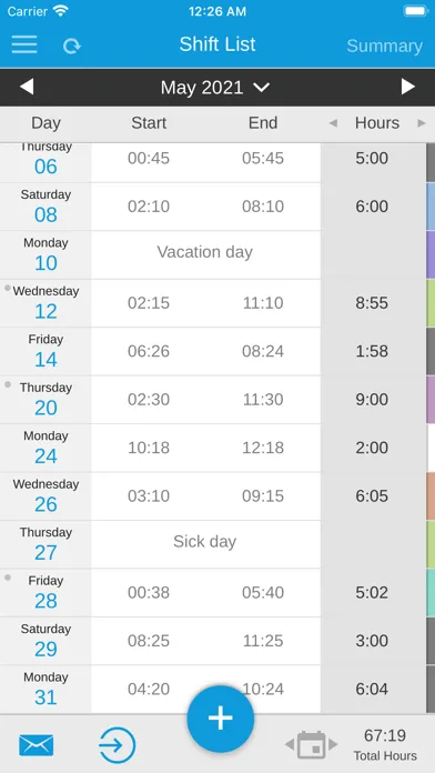 Zrzuty ekranu My Shifts: Time Tracker
