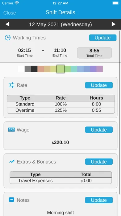 Zrzuty ekranu My Shifts: Time Tracker
