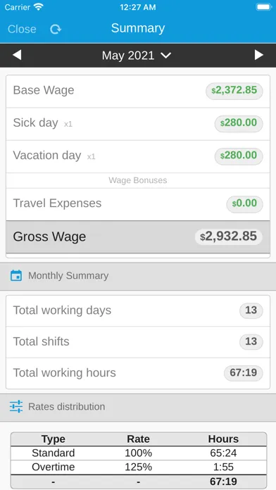 Zrzuty ekranu My Shifts: Time Tracker
