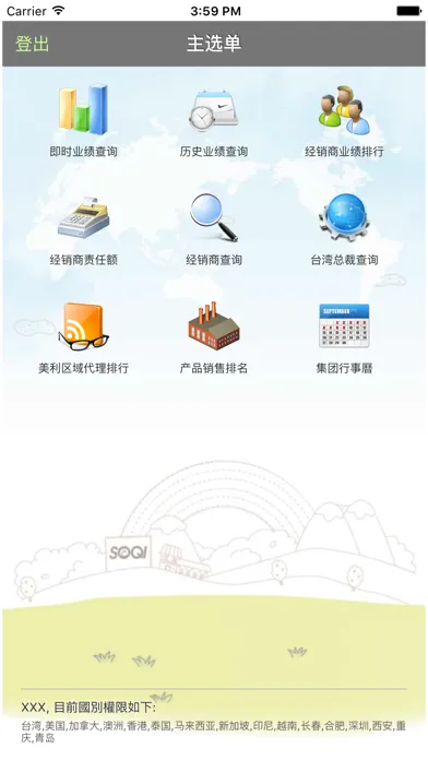 Ảnh chụp màn hình của HTE 全球業績分析系統