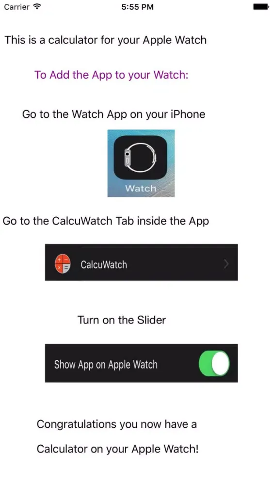 CalcuWatch Ekran Görüntüleri