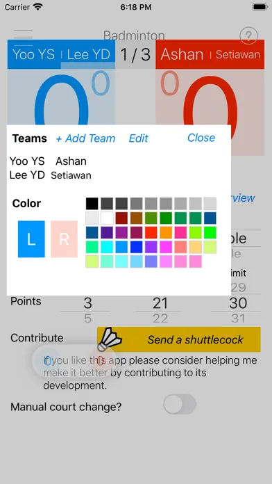 Badminton Scoreboard Screenshots