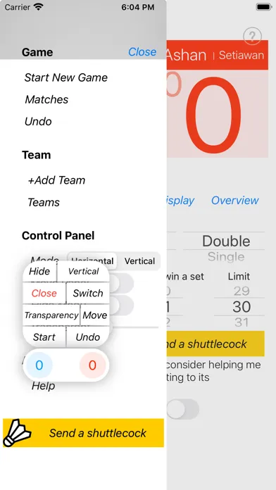 Badminton Scoreboard Screenshots