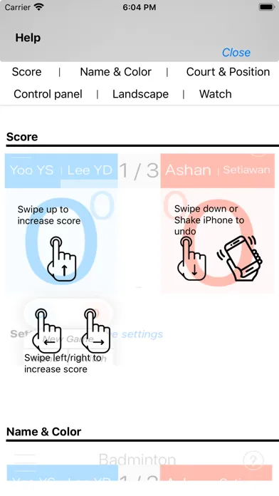 Badminton Scoreboard Screenshots