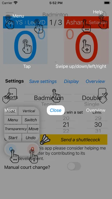 Badminton Scoreboard Screenshots
