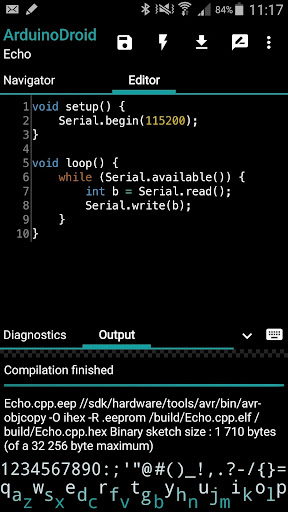Screenshot di ArduinoDroid - Arduino/ESP8266