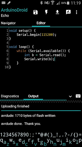 Screenshot di ArduinoDroid - Arduino/ESP8266