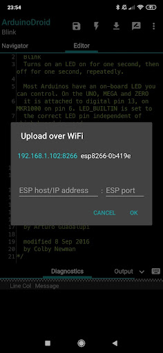 Screenshot di ArduinoDroid - Arduino/ESP8266