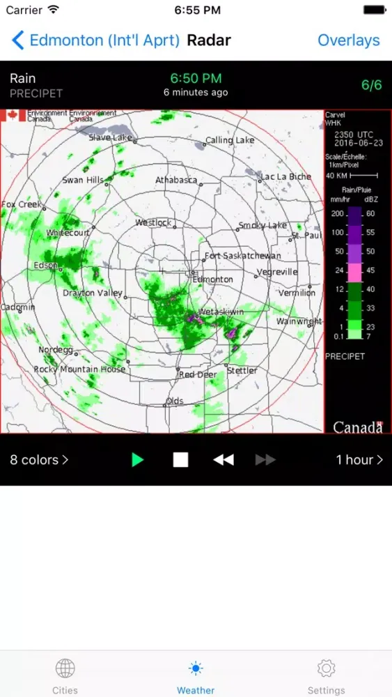 Captures d'écran de WeatherEh - using Environment Canada weather data to show Canada weather forecast & radar