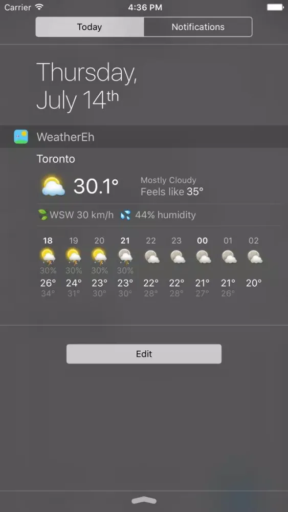 Captures d'écran de WeatherEh - using Environment Canada weather data to show Canada weather forecast & radar
