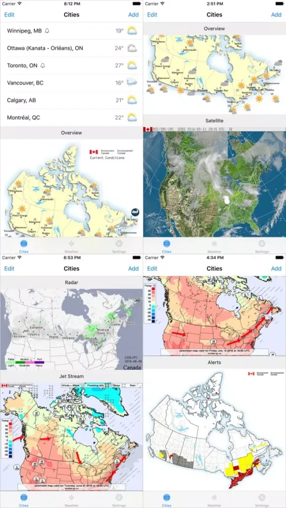 Captures d'écran de WeatherEh - using Environment Canada weather data to show Canada weather forecast & radar