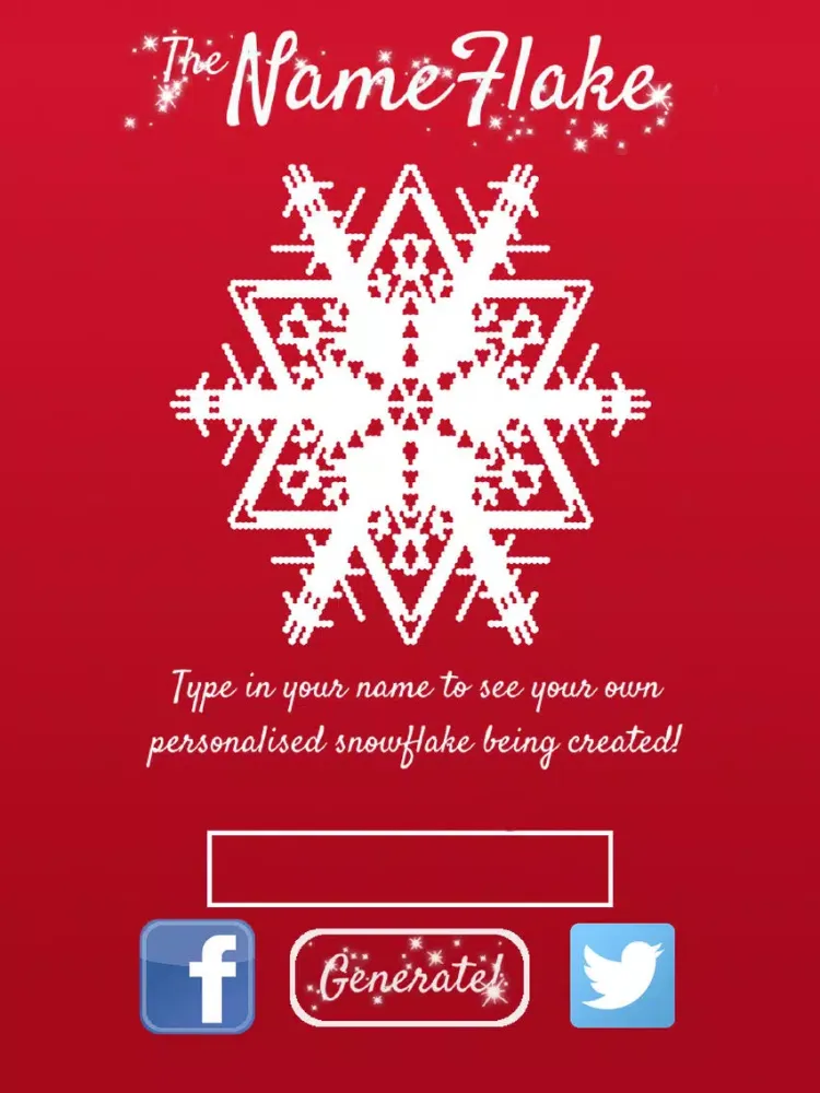 NameFlake - Generate a Snowflake from your name! iPad  স্ক্রিনশট