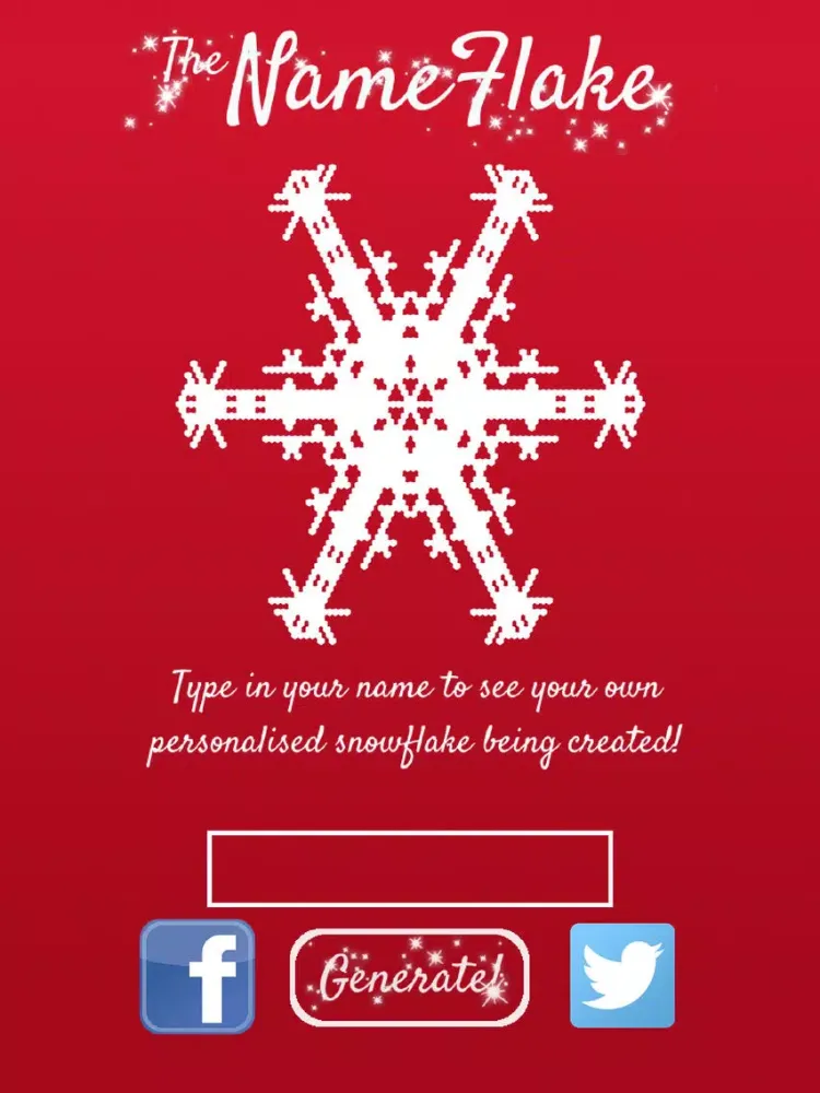 NameFlake - Generate a Snowflake from your name! iPad  স্ক্রিনশট