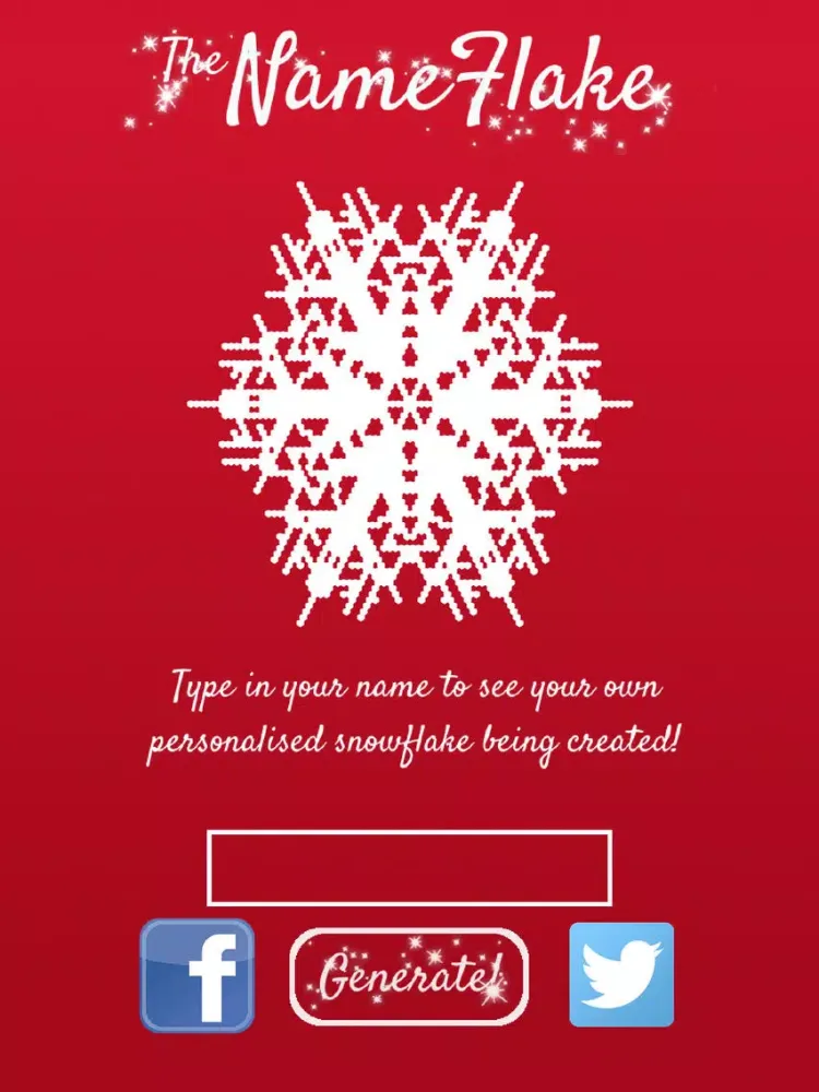 NameFlake - Generate a Snowflake from your name! iPad  স্ক্রিনশট