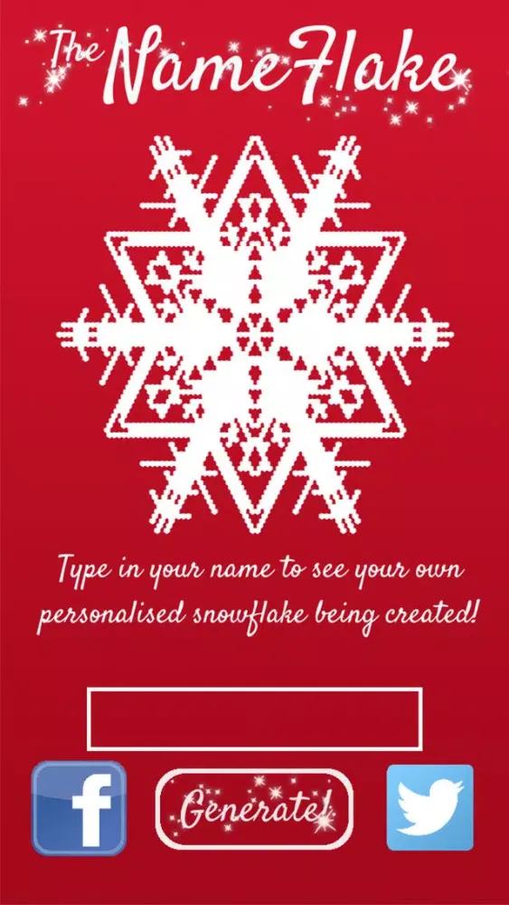NameFlake - Generate a Snowflake from your name! স্ক্রিনশট