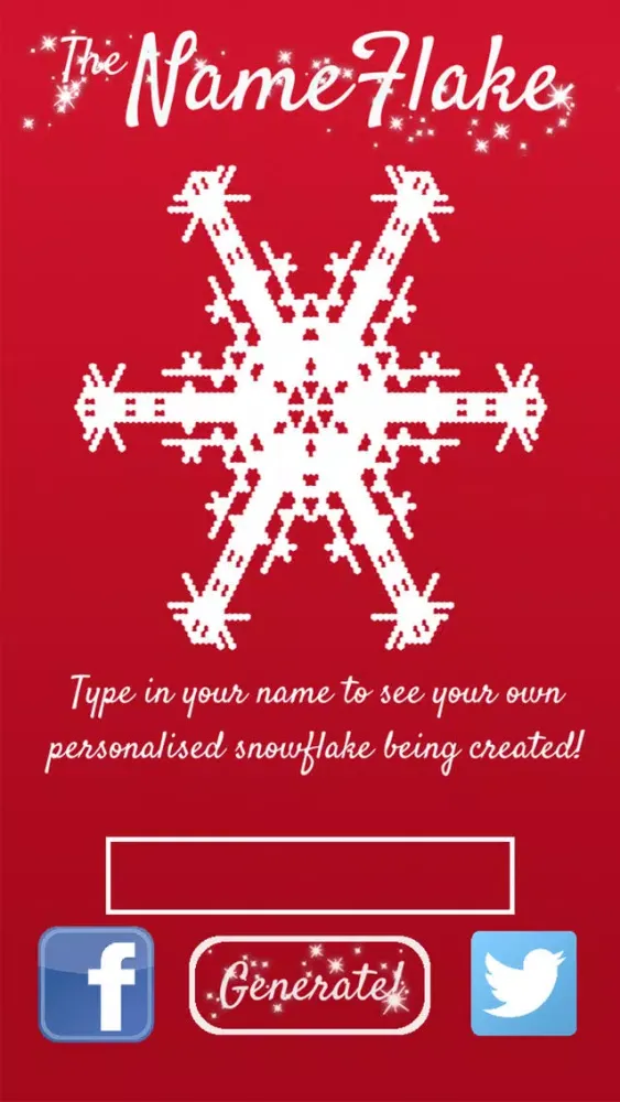NameFlake - Generate a Snowflake from your name! স্ক্রিনশট