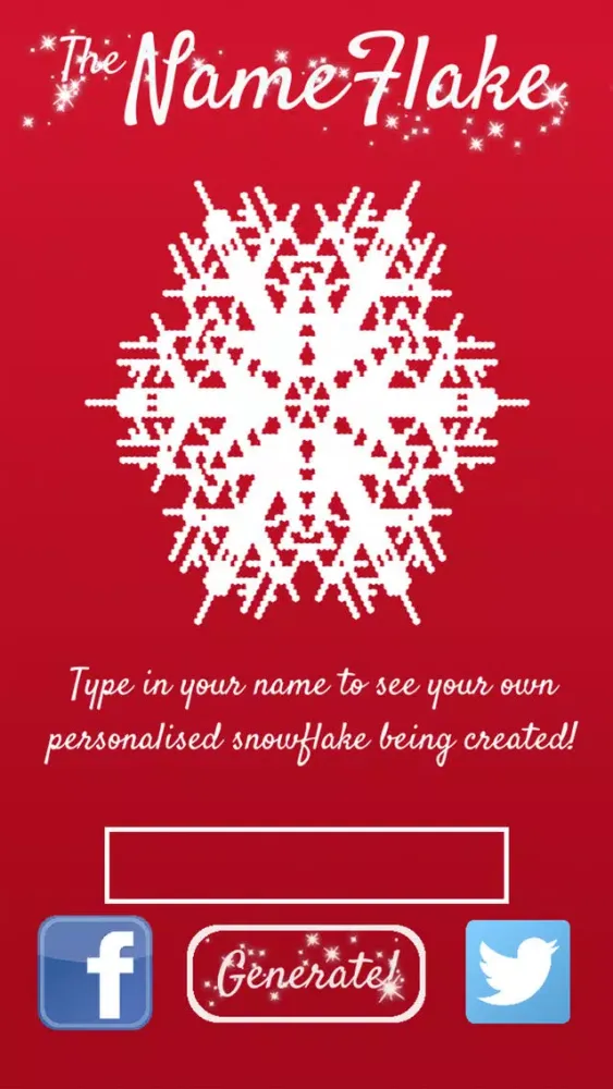NameFlake - Generate a Snowflake from your name! স্ক্রিনশট