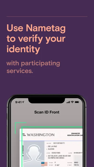Capturas de tela do Nametag - Verify Your Identity