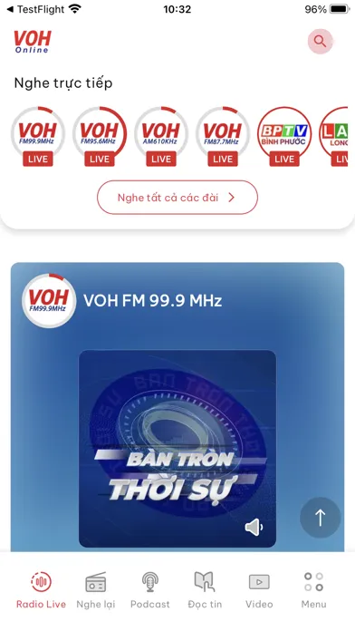 Capturas de tela do VOH Radio Online