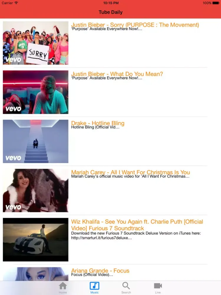 صور Tube Daily - Stream and Play Videos For Youtube iPad 