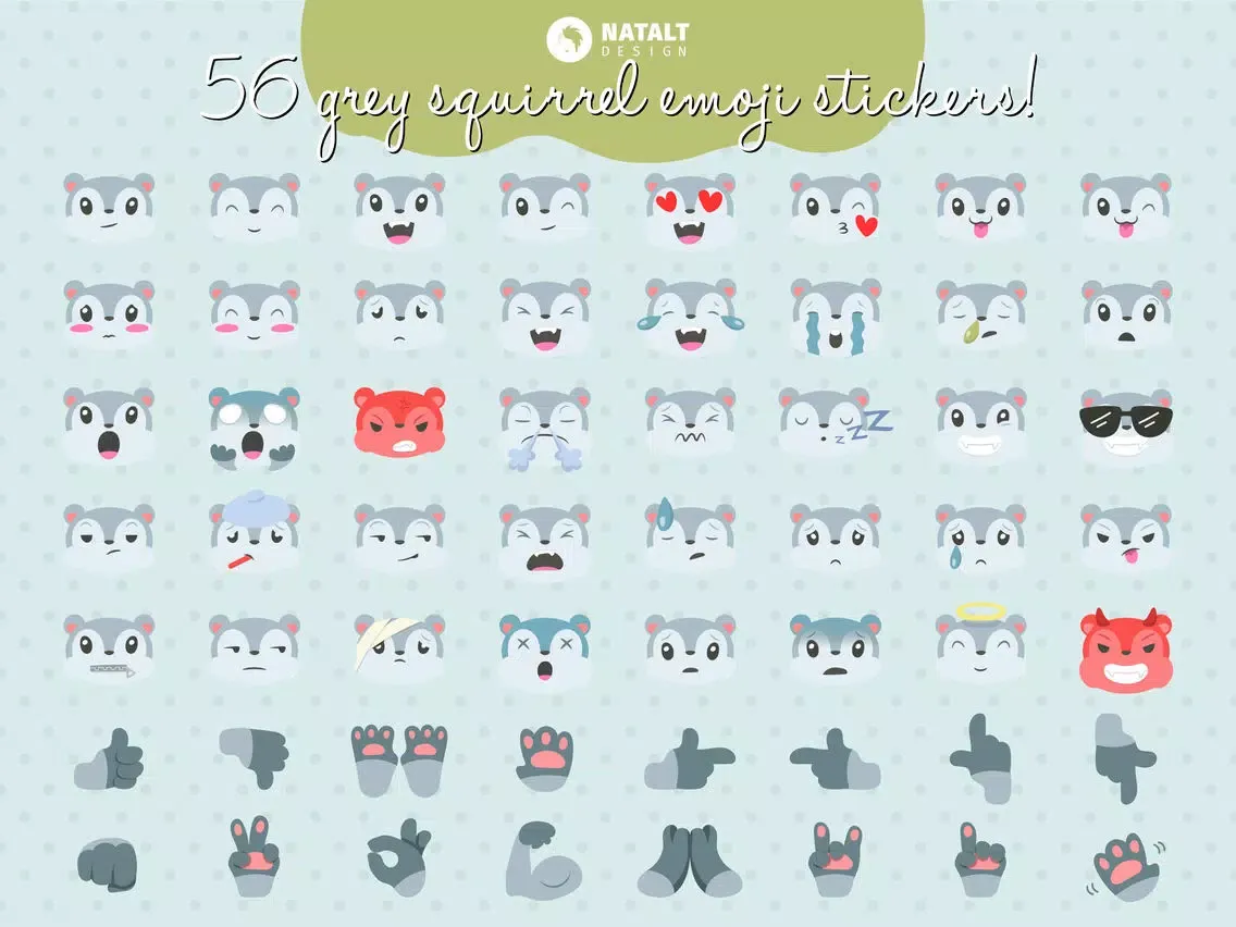 Screenshot di Grey Squirrel Emojis iPad 
