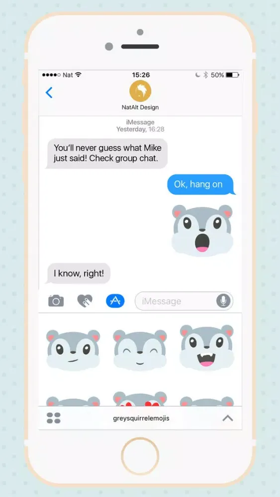 Screenshot di Grey Squirrel Emojis