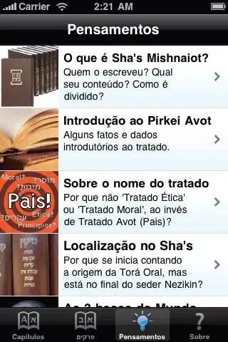 Tangkapan skrin Pirkei Avot - A Ética Dos Pais