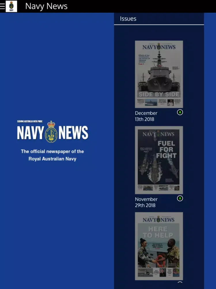 ภาพหน้าจอของ Navy News Australia iPad 