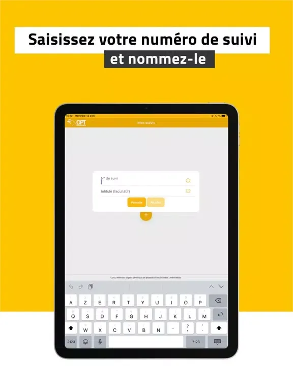 Suivi Colis OPT-NC iPad  Screenshots