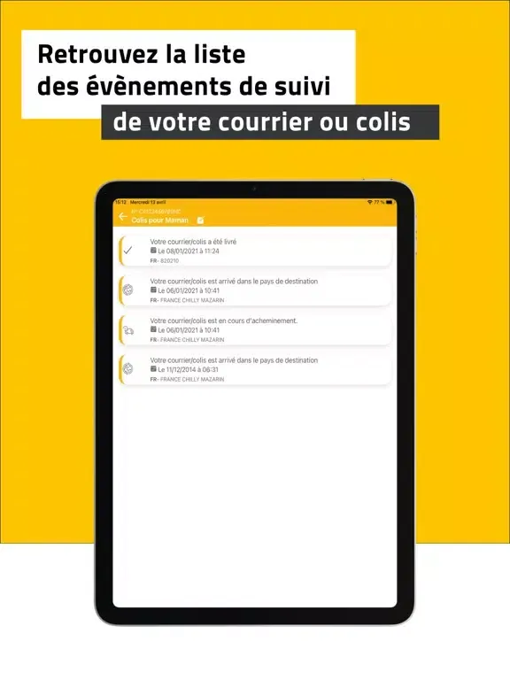 Suivi Colis OPT-NC iPad  Screenshots