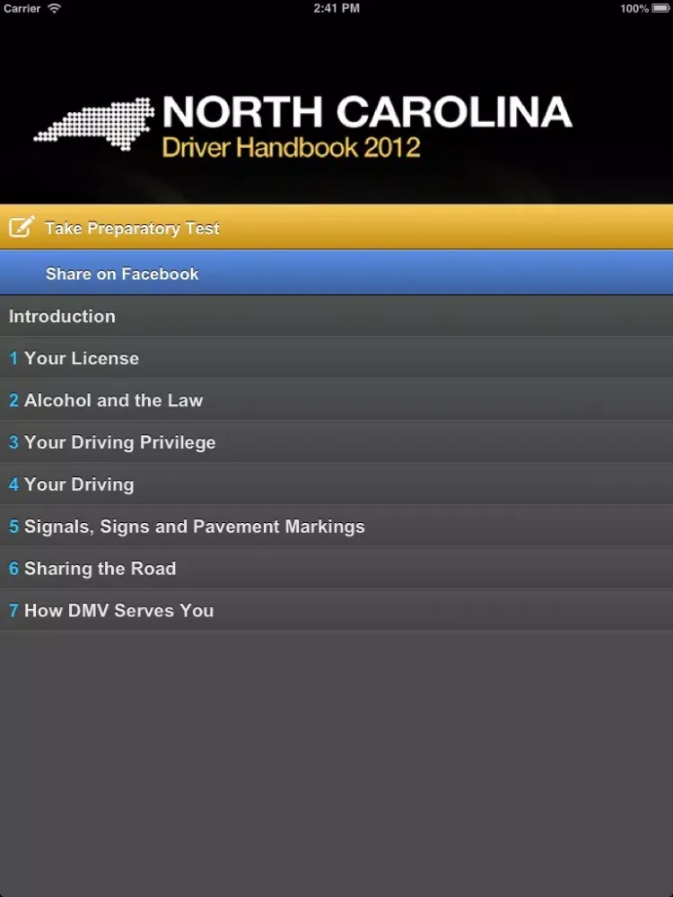 North Carolina Driver Handbook Free iPad  スクリーンショット