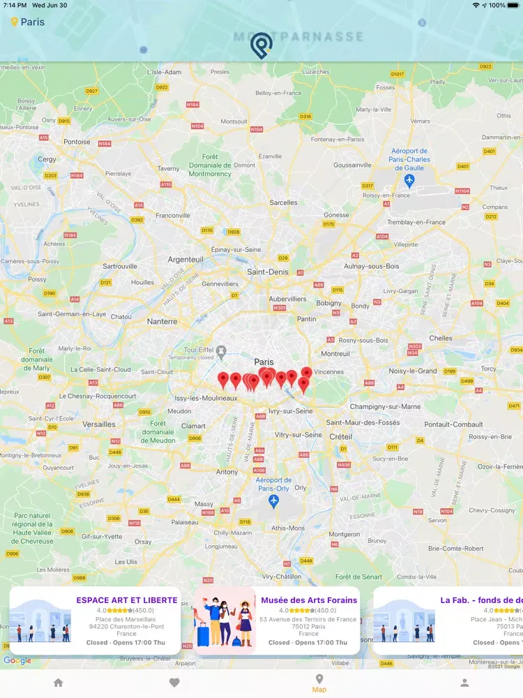 Captures d'écran de NearMe iPad 