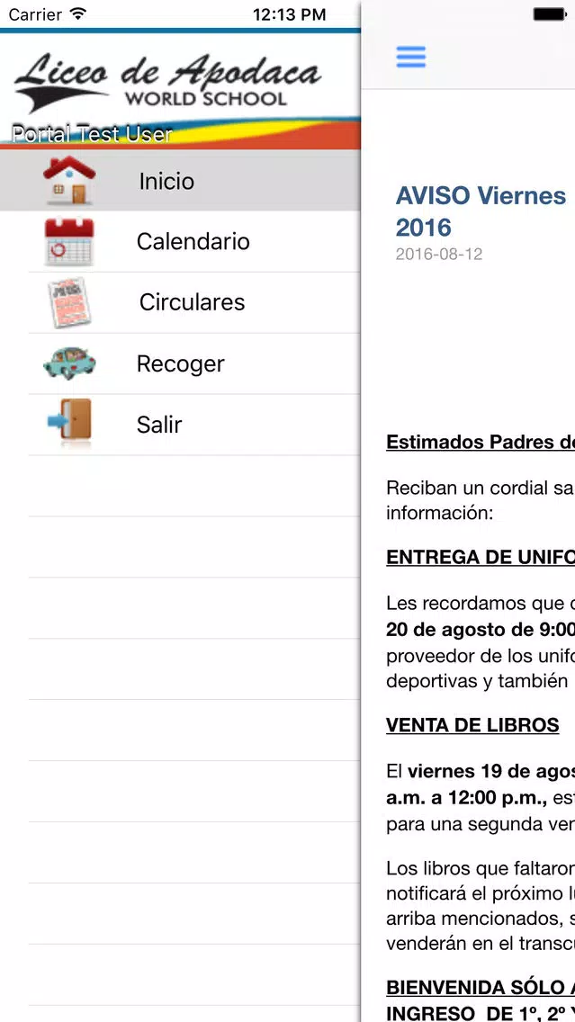 Liceo de Apodaca World School スクリーンショット