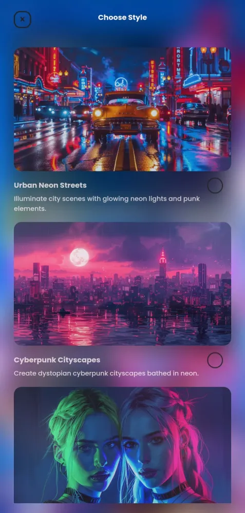 Neon Art - AI Art Generator Screenshots