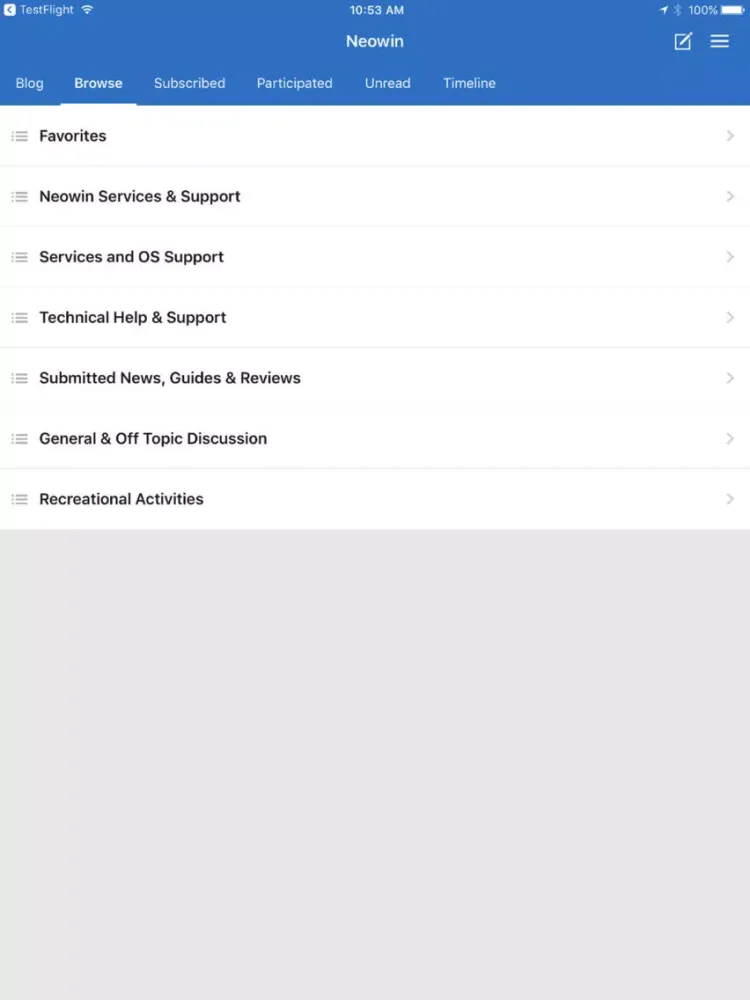 Neowin iPad  スクリーンショット