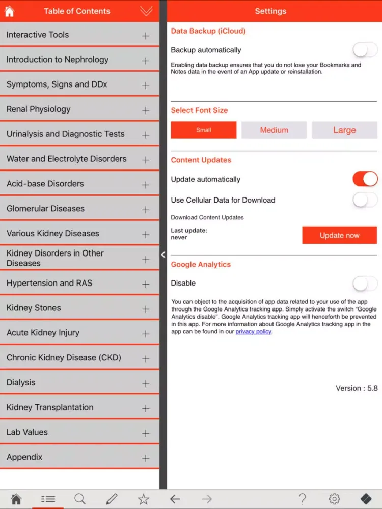 Tangkapan skrin Nephrology pocket iPad 