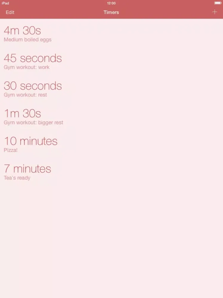 Tangkapan layar Clepsydra — The most convenient timers app iPad 
