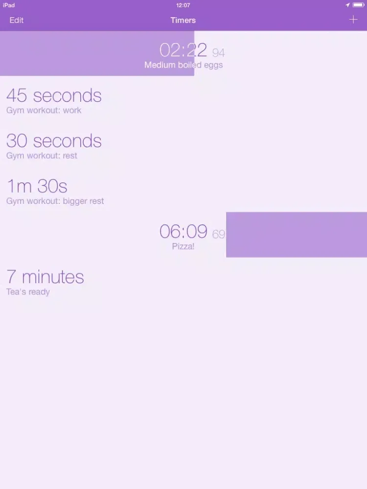 Tangkapan layar Clepsydra — The most convenient timers app iPad 