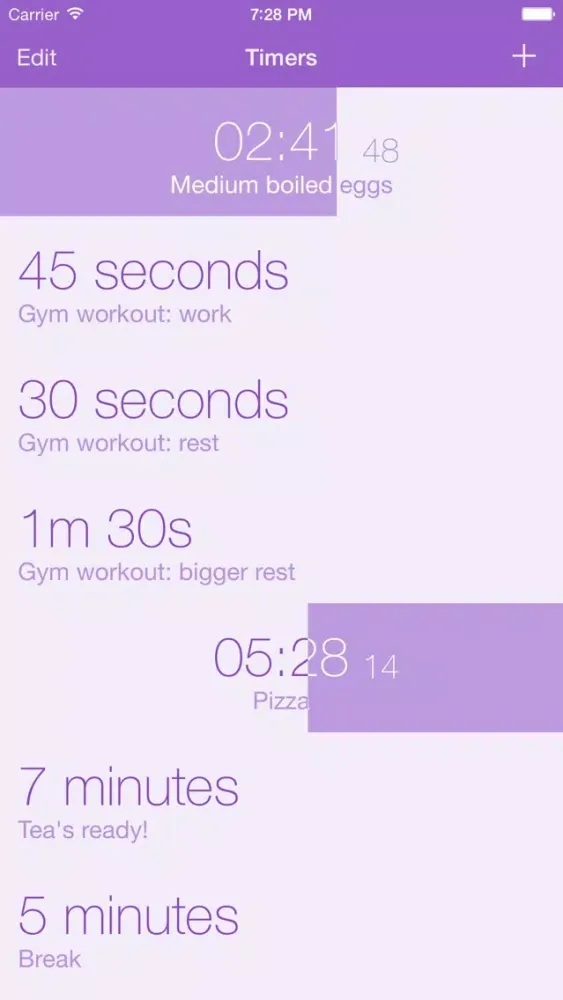 Tangkapan layar Clepsydra — The most convenient timers app